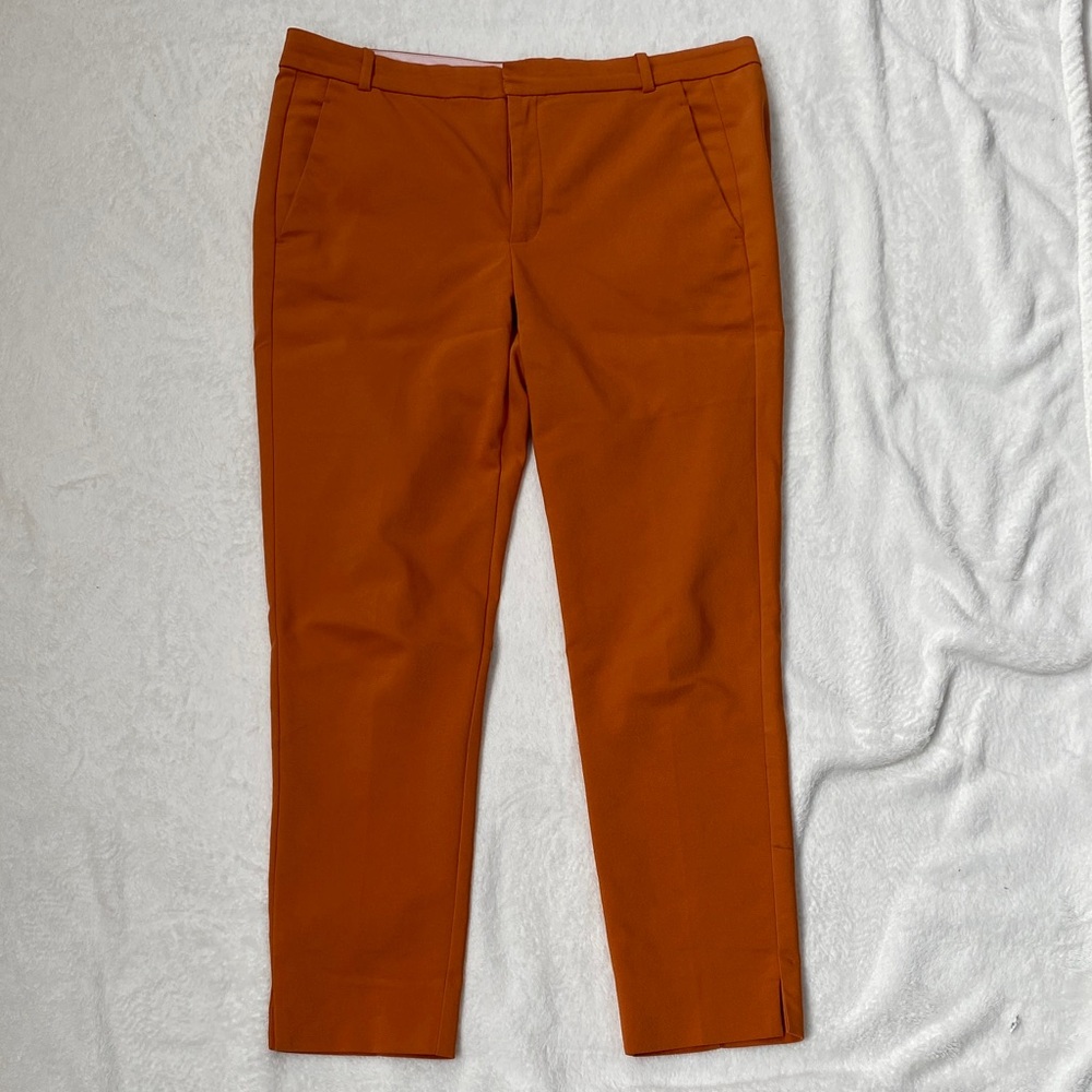 Orange Slim Fit Capri Trousers